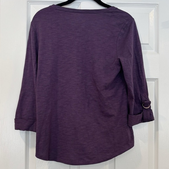 NWT Chico's The Ultimate Tee Women's Cotton Slub Top In Purpleberry Size Small - Picture 2 of 6